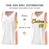 Custom White Orange Side Design Sets Sports Uniform Basketball Jersey