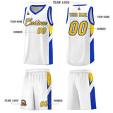 Custom White Royal Side Design Sets Sports Uniform Basketball Jersey