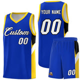 Custom Royal Gold Side Design Sets Sports Uniform Basketball Jersey