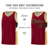 Custom Crimson Old Gold Side Design Sets Sports Uniform Basketball Jersey
