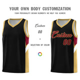 Custom Black Old Gold Side Design Sets Sports Uniform Basketball Jersey