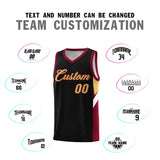 Custom Black Crimson Side Design Sets Sports Uniform Basketball Jersey
