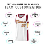 Custom White Crimson Side Design Sets Sports Uniform Basketball Jersey