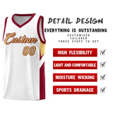Custom White Crimson Side Design Sets Sports Uniform Basketball Jersey