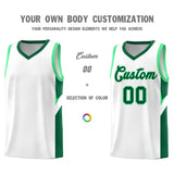 Custom White Kelly Green Side Design Sets Sports Uniform Basketball Jersey