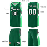 Custom Kelly Green Bright Green Side Design Sets Sports Uniform Basketball Jersey