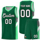 Custom Kelly Green Bright Green Side Design Sets Sports Uniform Basketball Jersey