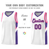 Custom White Purple Side Design Sets Sports Uniform Basketball Jersey
