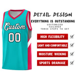 Custom Aqua Red Side Design Sets Sports Uniform Basketball Jersey