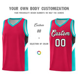 Custom Red Aqua Side Design Sets Sports Uniform Basketball Jersey