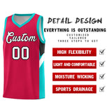 Custom Red Aqua Side Design Sets Sports Uniform Basketball Jersey