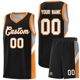 Custom Black Gold Orange Side Design Sets Sports Uniform Basketball Jersey