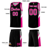 Custom Black Pink Side Design Sets Sports Uniform Basketball Jersey