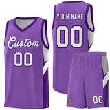 Custom Light Purple Purple Side Design Sets Sports Uniform Basketball Jersey