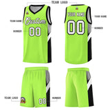 Custom Fluorescent Green Black Side Design Sets Sports Uniform Basketball Jersey