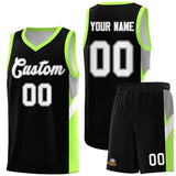 Custom Black Fluorescent Green Side Design Sets Sports Uniform Basketball Jersey