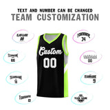 Custom Black Fluorescent Green Side Design Sets Sports Uniform Basketball Jersey