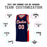 Custom Navy Red Side Design Sets Sports Uniform Basketball Jersey