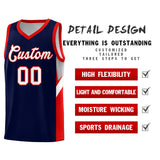 Custom Navy Red Side Design Sets Sports Uniform Basketball Jersey