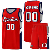 Custom Red Navy Side Design Sets Sports Uniform Basketball Jersey