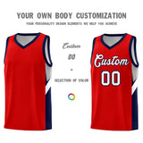 Custom Red Navy Side Design Sets Sports Uniform Basketball Jersey