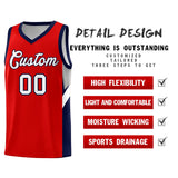 Custom Red Navy Side Design Sets Sports Uniform Basketball Jersey