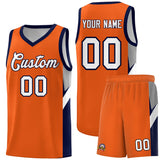 Custom Orange Navy Side Design Sets Sports Uniform Basketball Jersey