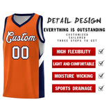 Custom Orange Navy Side Design Sets Sports Uniform Basketball Jersey