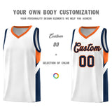 Custom White Orange Side Design Sets Sports Uniform Basketball Jersey
