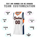 Custom White Orange Side Design Sets Sports Uniform Basketball Jersey