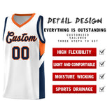 Custom White Orange Side Design Sets Sports Uniform Basketball Jersey