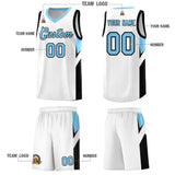 Custom White Light Blue Side Design Sets Sports Uniform Basketball Jersey