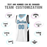 Custom White Light Blue Side Design Sets Sports Uniform Basketball Jersey