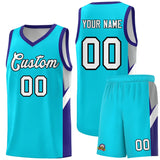 Custom Sky Blue Royal Side Design Sets Sports Uniform Basketball Jersey