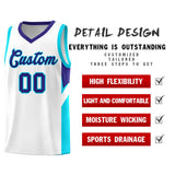 Custom White Royal Side Design Sets Sports Uniform Basketball Jersey