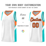 Custom White Orange Side Design Sets Sports Uniform Basketball Jersey