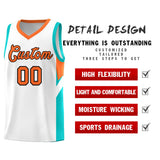 Custom White Orange Side Design Sets Sports Uniform Basketball Jersey