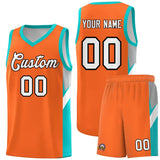 Custom Orange Aqua Side Design Sets Sports Uniform Basketball Jersey