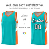 Custom Aqua Orange Side Design Sets Sports Uniform Basketball Jersey