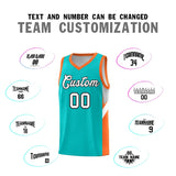 Custom Aqua Orange Side Design Sets Sports Uniform Basketball Jersey