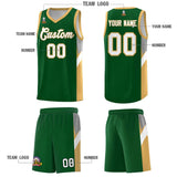 Custom Green Buckskin Brown Side Design Sets Sports Uniform Basketball Jersey