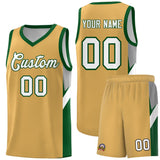 Custom Buckskin Brown Green Side Design Sets Sports Uniform Basketball Jersey