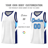 Custom White Navy Side Design Sets Sports Uniform Basketball Jersey