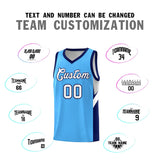 Custom Powder Blue Navy Side Design Sets Sports Uniform Basketball Jersey