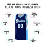 Custom Navy Powder Blue Side Design Sets Sports Uniform Basketball Jersey