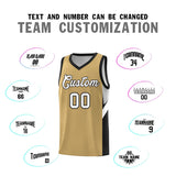Custom Old Gold Black Side Design Sets Sports Uniform Basketball Jersey