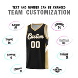 Custom Black Old Gold Side Design Sets Sports Uniform Basketball Jersey