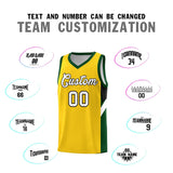 Custom Gold Hunter Green Side Design Sets Sports Uniform Basketball Jersey