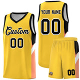 Custom Gold Black Side Design Sets Sports Uniform Basketball Jersey