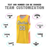 Custom Gold Orange Side Design Sets Sports Uniform Basketball Jersey